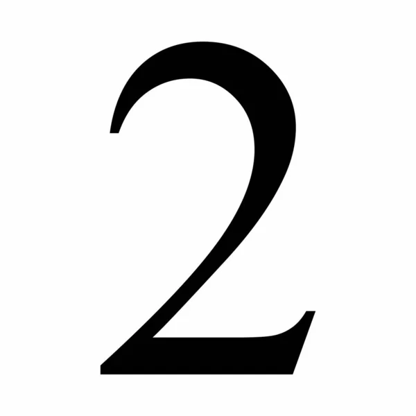 Number Two Sign Isolated White Background — 图库矢量图片