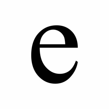 Latince e küçük harf sembolü beyaz arkaplanda izole