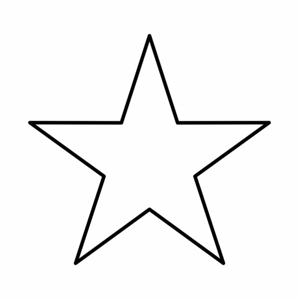 Five Pointed Star Icon Black Outlines White Background — Stockvektor