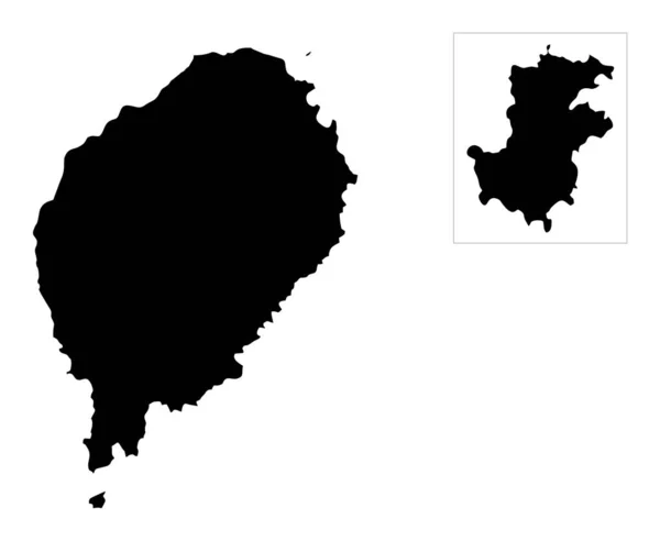Saint Thomas Prince Silhouette Map Isolated White Background — Stockový vektor