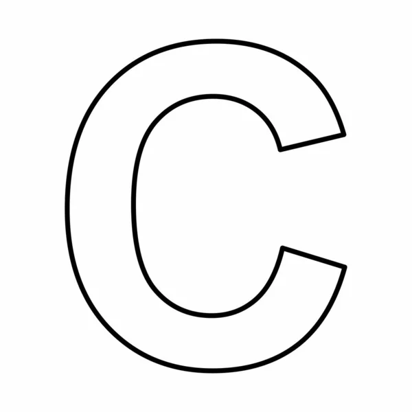 Символ Верхнього Регістру Латинського Чорні Контури Білому Тлі — стоковий вектор