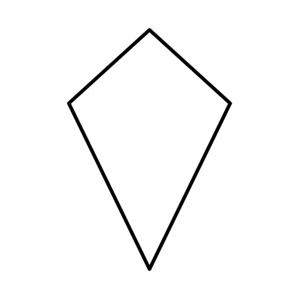 Kite Geometric Shape Black Outlines White Background — 스톡 벡터