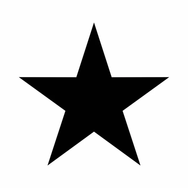 Five Pointed Star Icon Black Shape White Background – stockfoto
