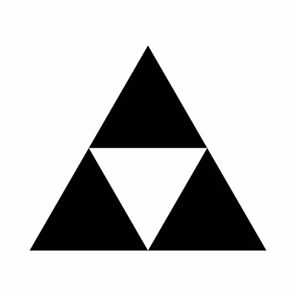 Black Triangles Set Isolated White Background — Stockvektor