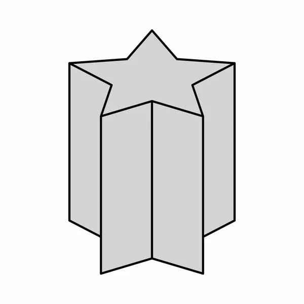 Pentagrammic Prism Geometric Shape Isolated White Background — Stockvektor