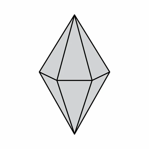 Hexagonal Bipyramid Geometric Shape Isolated White Background — Stockvector