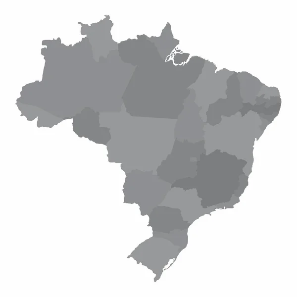 Brazil Administrative Map Divided States Isolated Map White Background — Stock Vector