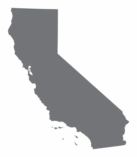 California State Map Silhouette Isolated White Background — Vettoriale Stock