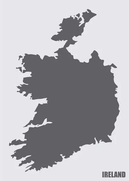 Ireland Map Silhouette Isolated Gray Background — Stock Vector