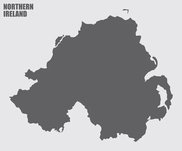 Northern Ireland Map Silhouette Isolated Gray Background — Stock Vector