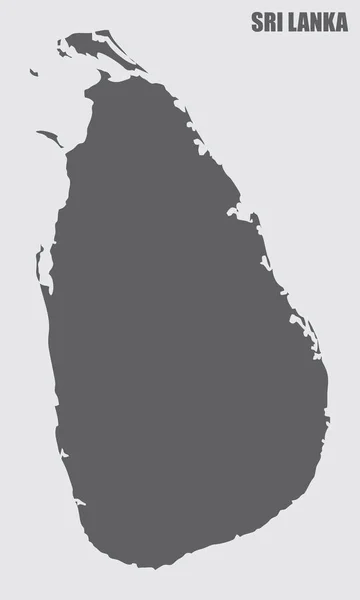 Sri Lanka Map Silhouette Isolated Gray Background — Stockový vektor