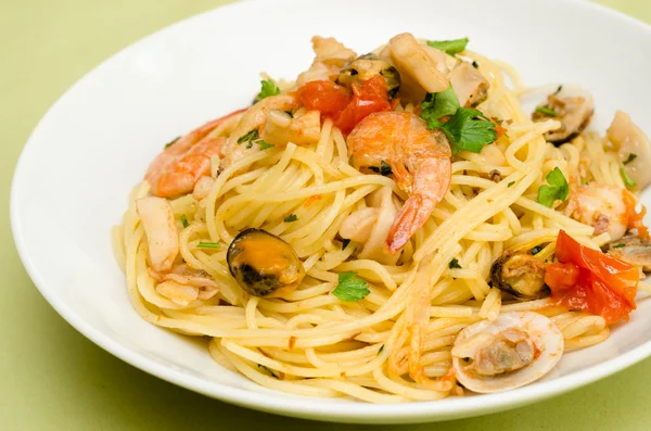 Spaghetti with seafood Stock Photo