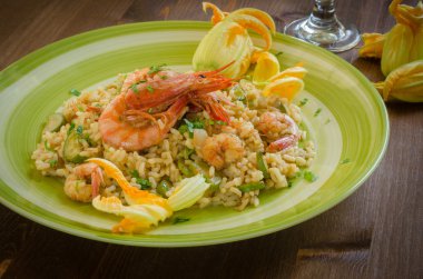 karides ve kabak risotto