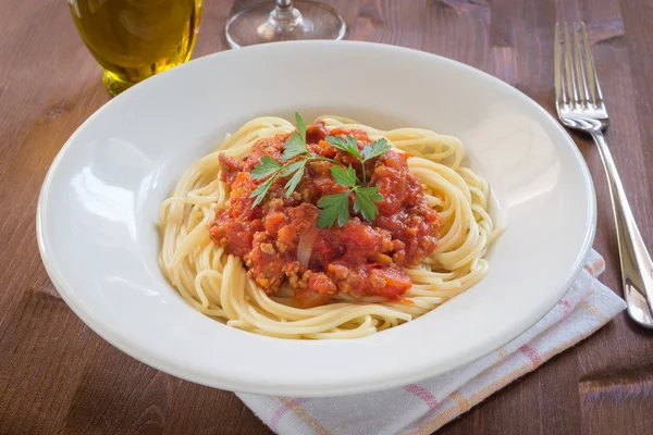 Spaghetti met ragout — Stockfoto