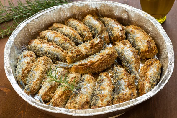 Фаршированные сардины, Сардинская кухня — стоковое фото