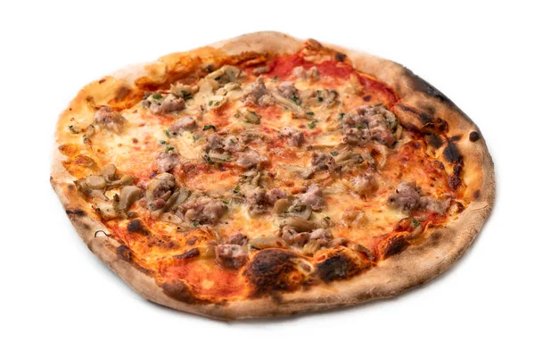 Délicieuse Pizza Avec Cardoncelli Saucisse Porc Cuisine Italienne — Photo