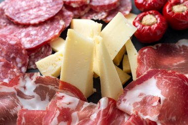 Yiyecekler. Lezzetli aperatifleri kapatın.