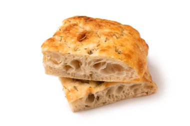 Roma Focaccia dilimleri tuzlu ve biberiyeli, İtalyan yemekleri. 