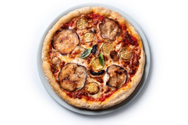 Yiyecekler. Lezzetli pizzayı yakın. 