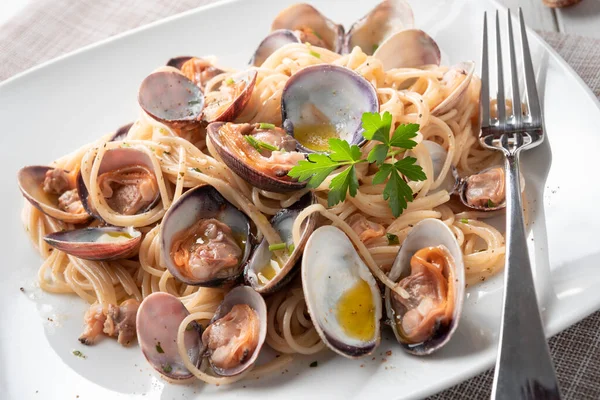 Food Close Delicious Italian Pasta — Stockfoto