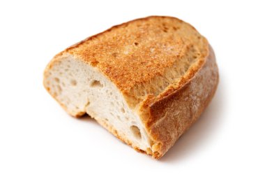 Beyazda izole edilmiş taze ekmek 