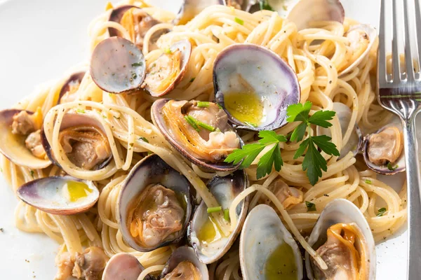 Гастрономия Спагетти Морепродуктами — стоковое фото