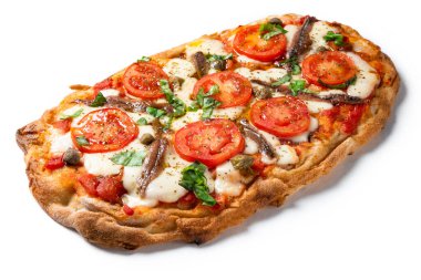 close up of fresh delicious pizza 