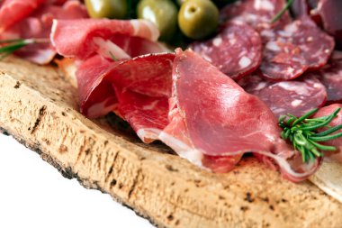 Tray of typical Sardinian cold cuts, italian food