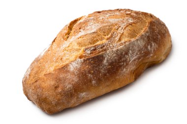 Beyaz zemin üzerinde çıtır çıtır ekmek.