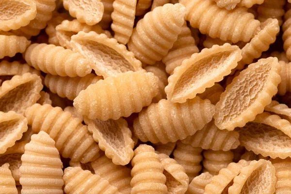 Close Raw Dry Malloreddus Pasta Variety — Stock fotografie