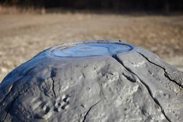 Volcán Barro Una Corriente Arcilla Gris Una Erupción Escape Gas — Foto de Stock