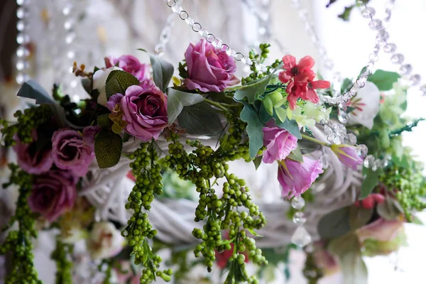 Composição Flores Artificiais Imitando Verdadeiro Buquê Usado Para Decoração Design — Fotografia de Stock