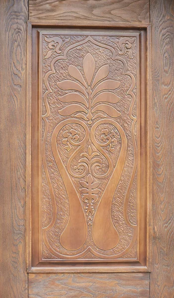 Wood Pattern Decorative Bas Relief Surface Part Architecture — Stock Photo, Image