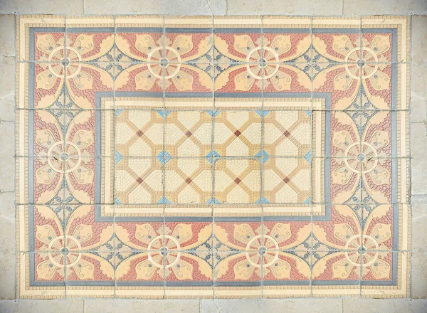 Elegantní Krásné Historické Keramické Dlaždice Podlaze Stěnách Budovy Architektonické Prvky — Stock fotografie