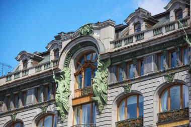 St. Petersburg, 27 Ocak 2021: St. Petersburg, Rusya 'daki Nevsky Prospekt' teki ünlü Singer House