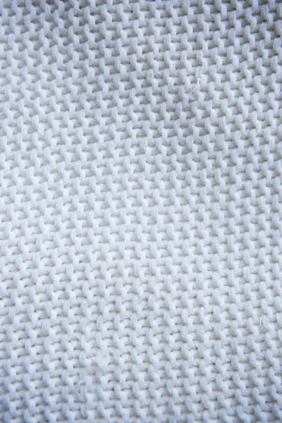 Texture Tissu Tricoté Fils Blancs — Photo