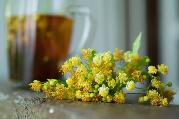 Natural Flores Tilo Productos Ecológicos Bebidas Para Salud Belleza — Foto de Stock