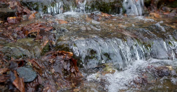 Cascata Montagna Nella Foresta Autunno Scorrere Dell Acqua Natura — Foto Stock