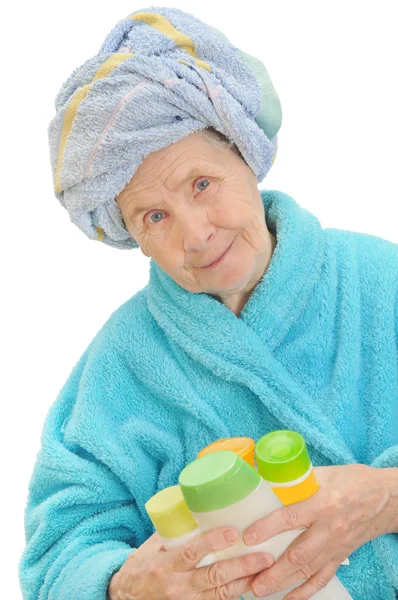 Portrait of elderly and beautiful woman — Stock Photo, Image