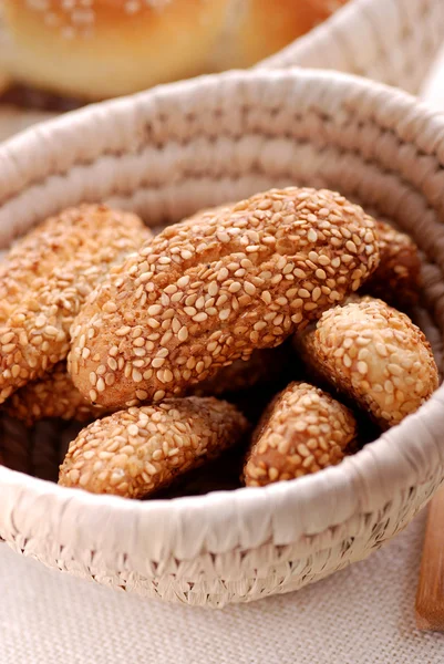 Biscuits with sesame seeds — Stock Photo, Image