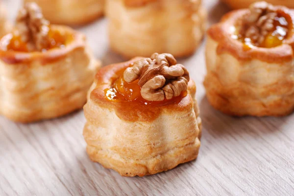 Vol au vent with walnuts — Stock Photo, Image