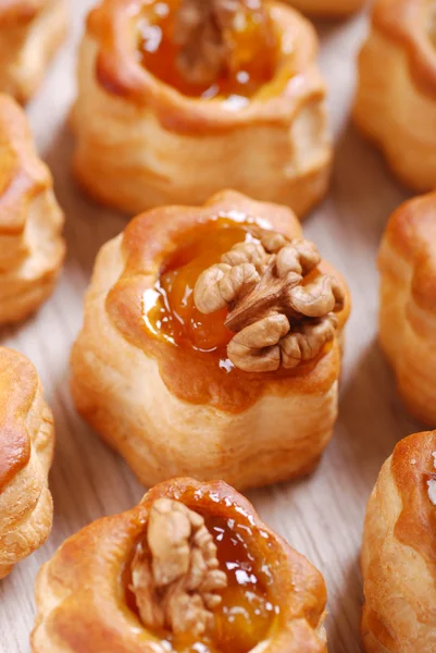 Vol au vent with walnuts — Stock Photo, Image