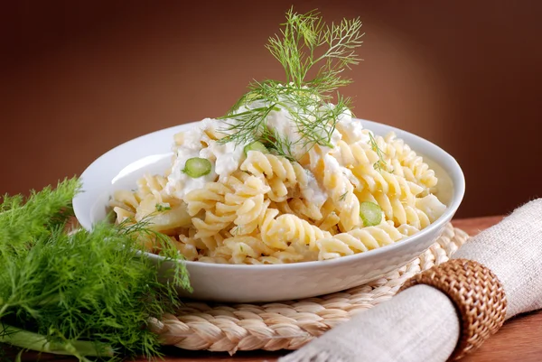 Pasta with ricotta and fennel — Stock Photo, Image