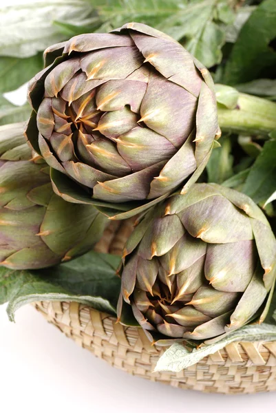 Three fresh artichokes — Stock Photo, Image