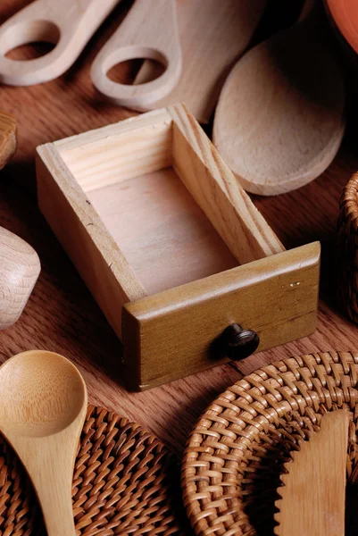 Utensílios de cozinha de madeira — Fotografia de Stock