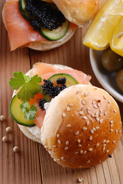 Sandwich with salmon — Stock Photo, Image