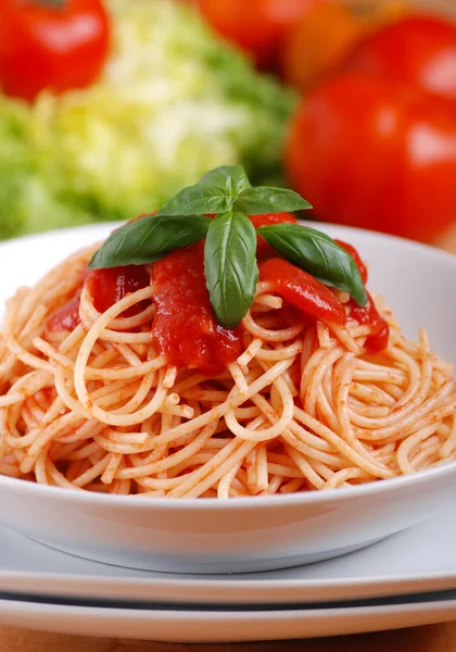 Spaghetti with tomato sauce Stock Picture
