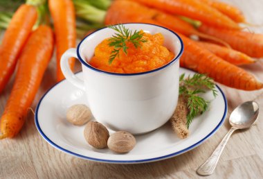 mashed carrots in the bowl clipart