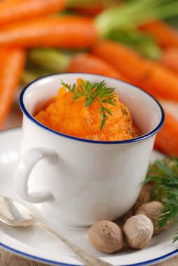 mashed carrots in the bowl clipart