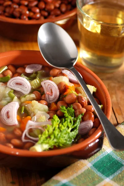 Sopa de frijoles en el tazón — Foto de Stock